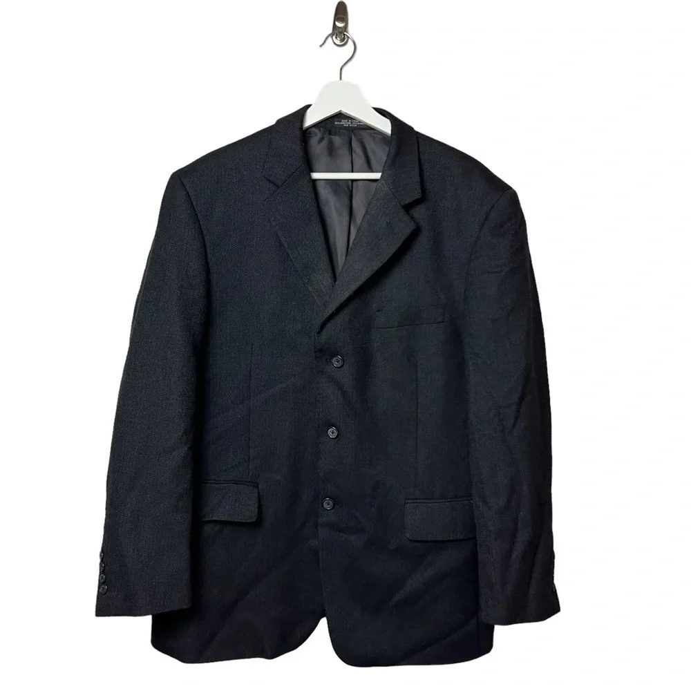Jones New York Sport Coat Blazer Jacket Mens 43R Lambswool Cashmere Charcoal